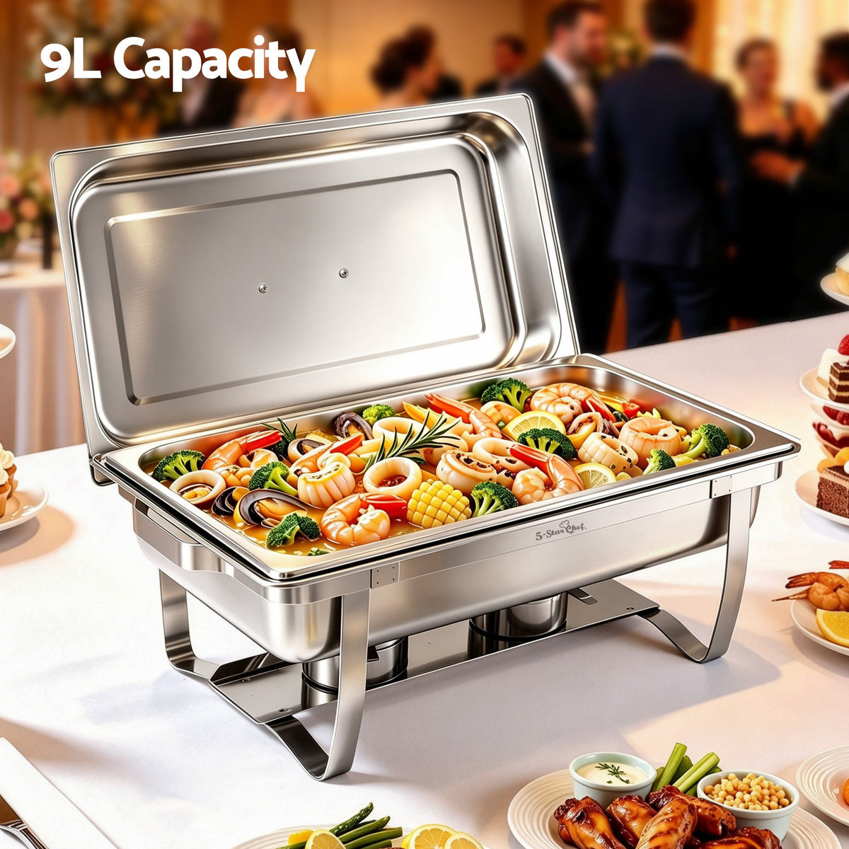 9L Chafing Dish Buffet Food Warmer, 1 Pan