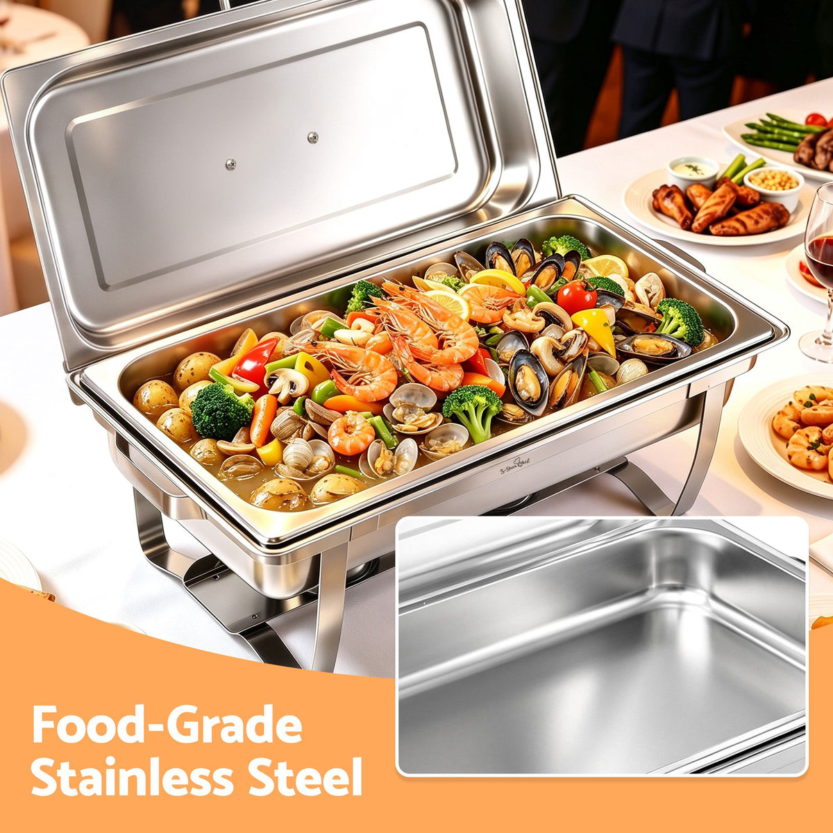 9L Chafing Dish Buffet Food Warmer, 1 Pan