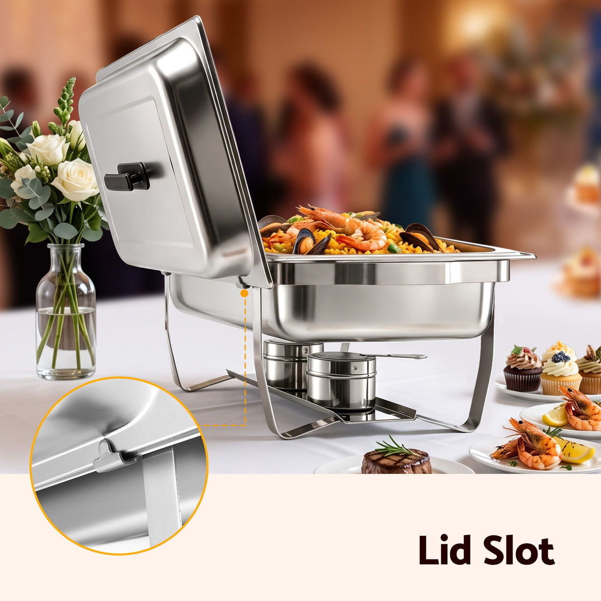 9L Chafing Dish Buffet Food Warmer, 1 Pan