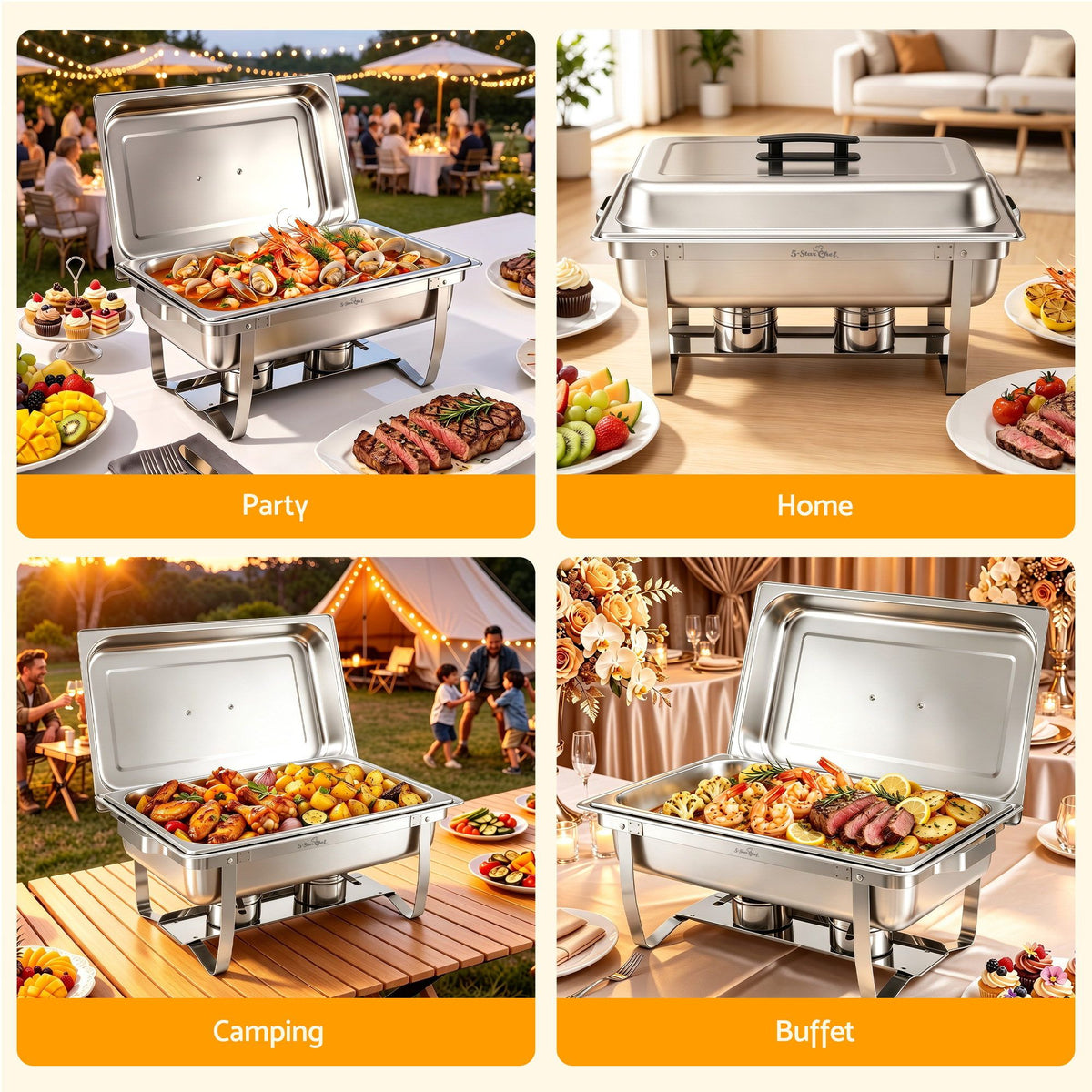 9L Chafing Dish Buffet Food Warmer, 1 Pan