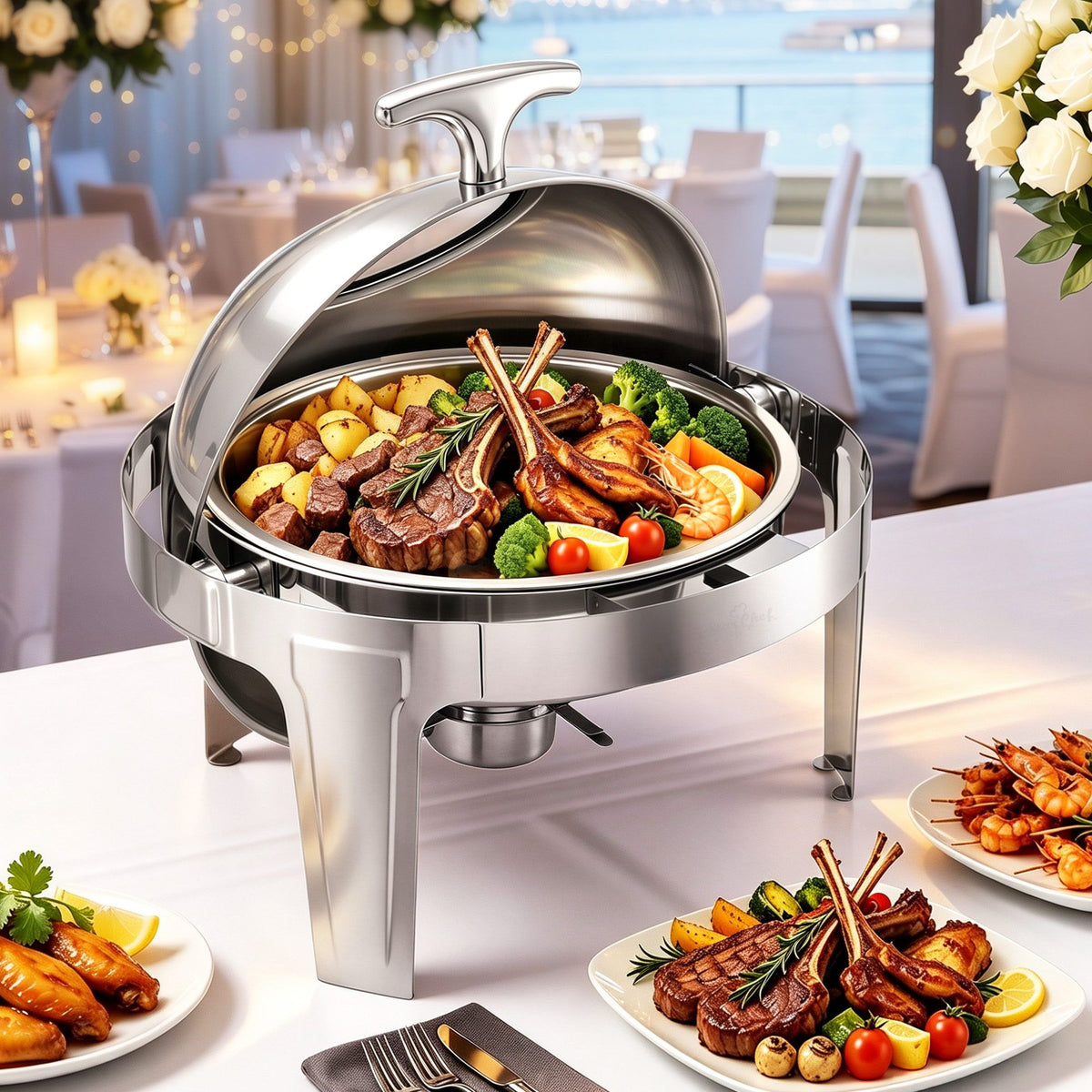 9L Round Chafing Dish Buffet Food Warmer