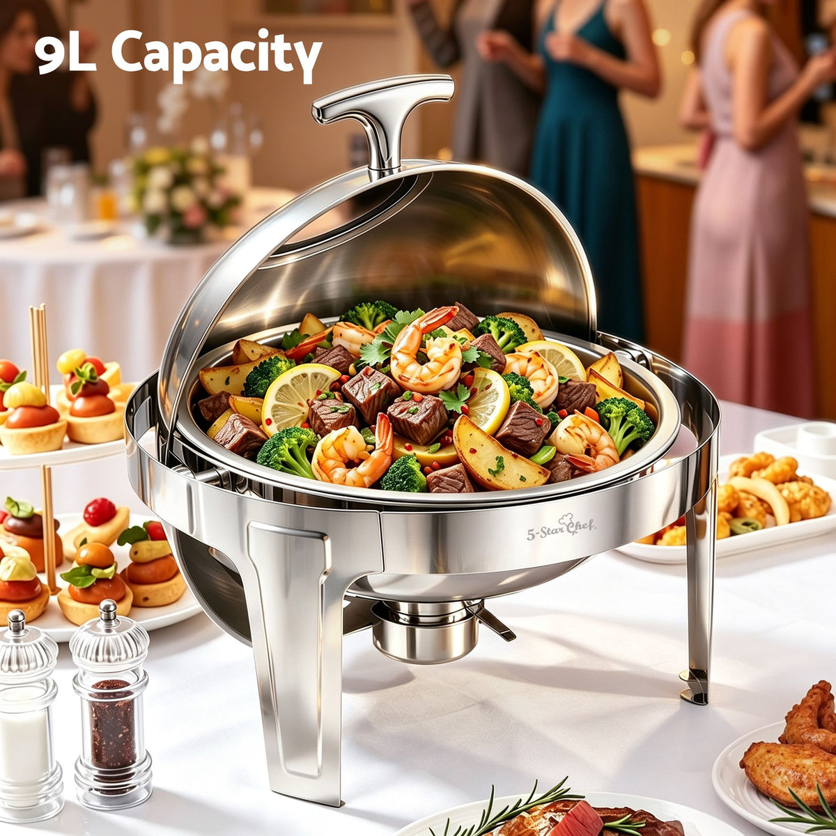 9L Round Chafing Dish Buffet Food Warmer