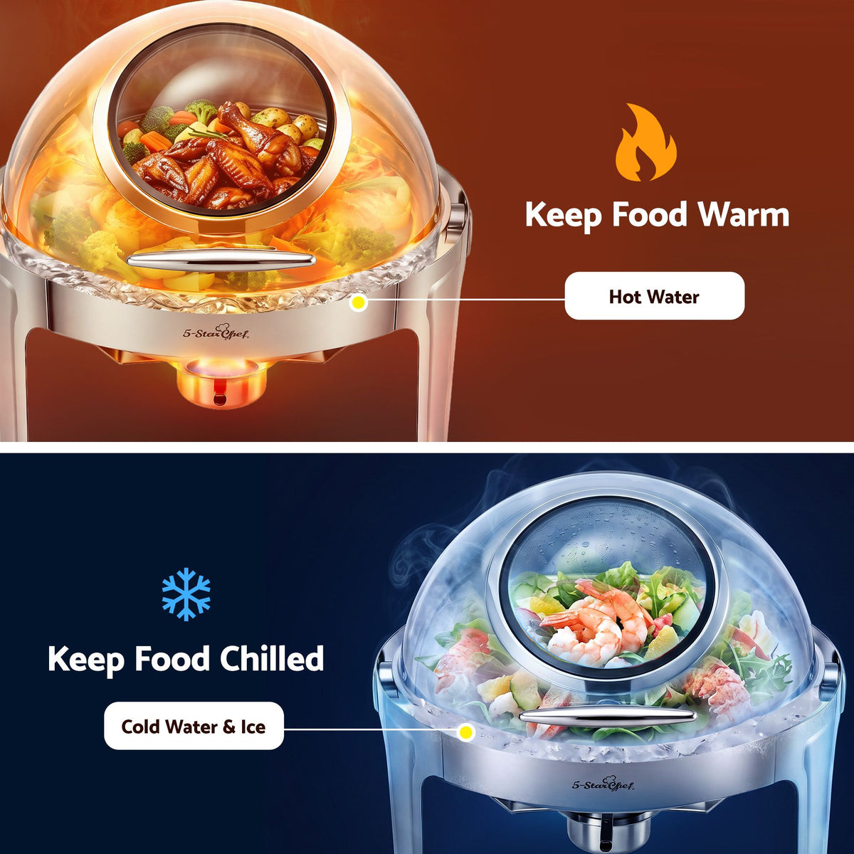 9L Round Chafing Dish Buffet Food Warmer