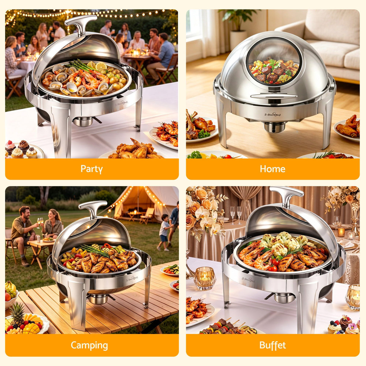 9L Round Chafing Dish Buffet Food Warmer