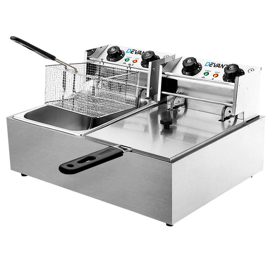 20L Commercial Electric Deep Fryer, Double Basket 4400W