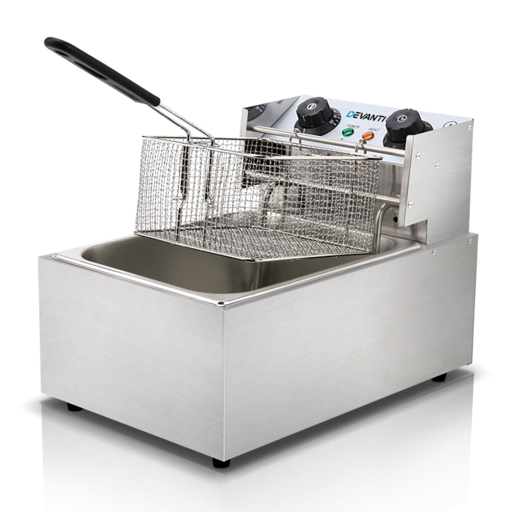 10L Commercial Electric Deep Fryer, Single Basket 2200W