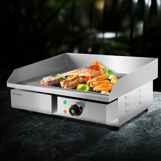 Commercial Electric Griddle BBQ Grill Pan Hot Plate Stainless Steel 3000W