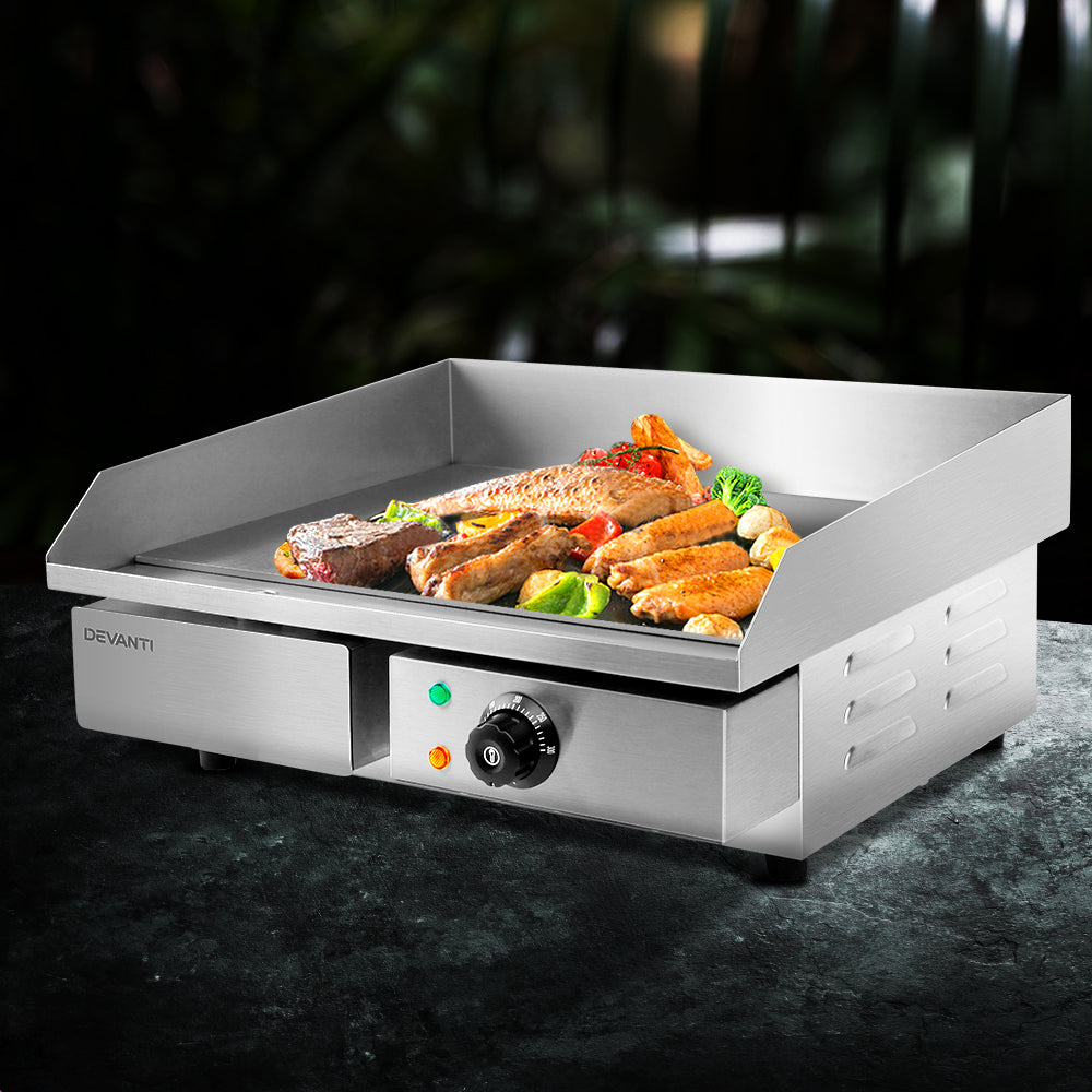 55cm Commercial Electric Griddle BBQ Grill Plate, 3000W