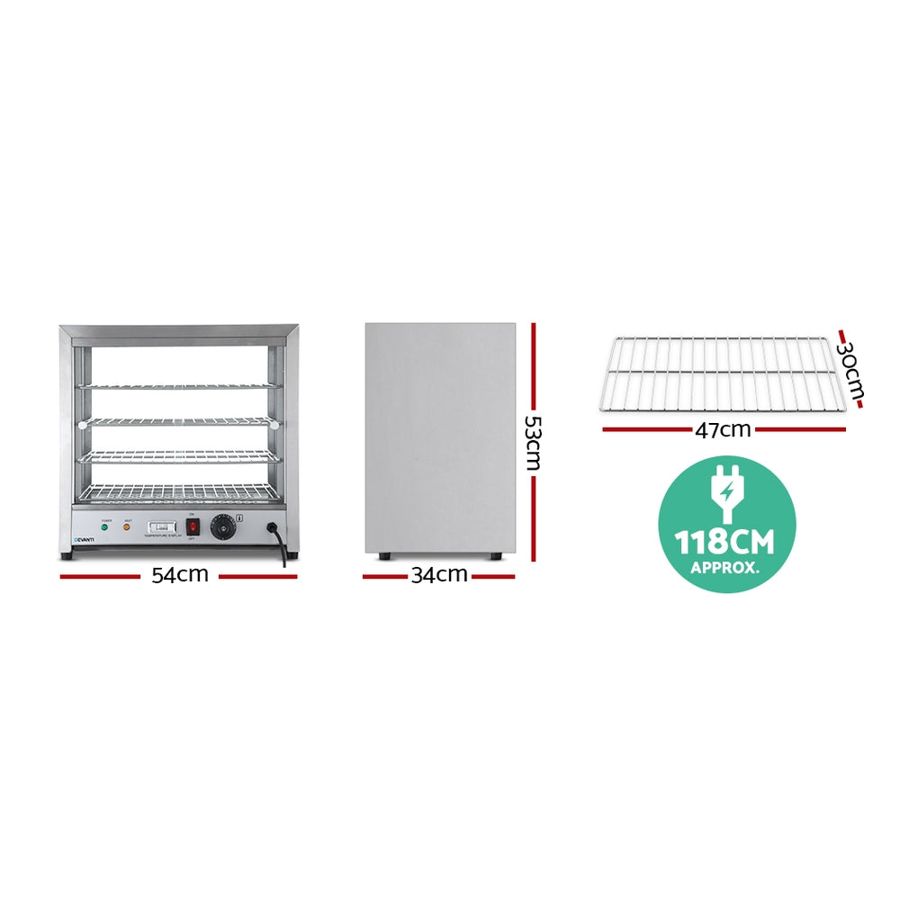 54cm Commercial Hot Food Display Showcase Cabinet