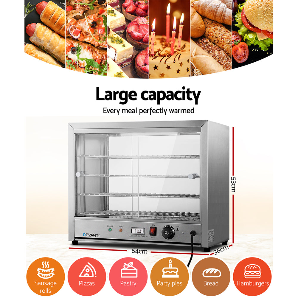 64cm Commercial Hot Food Display Showcase Cabinet