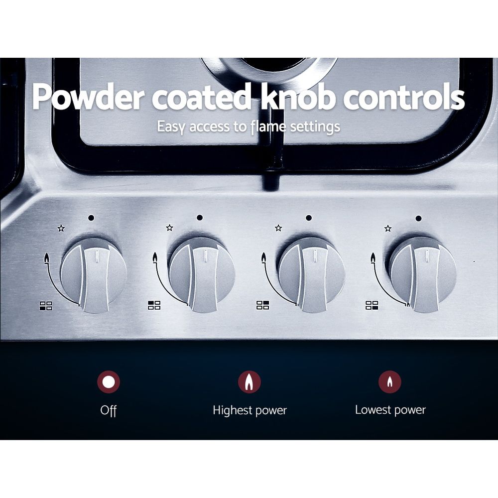 60cm 4 Burner Gas Cooktop (Silver)