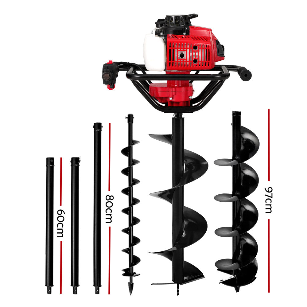 Petrol Post Hole Digger with Auger Bits Kit
