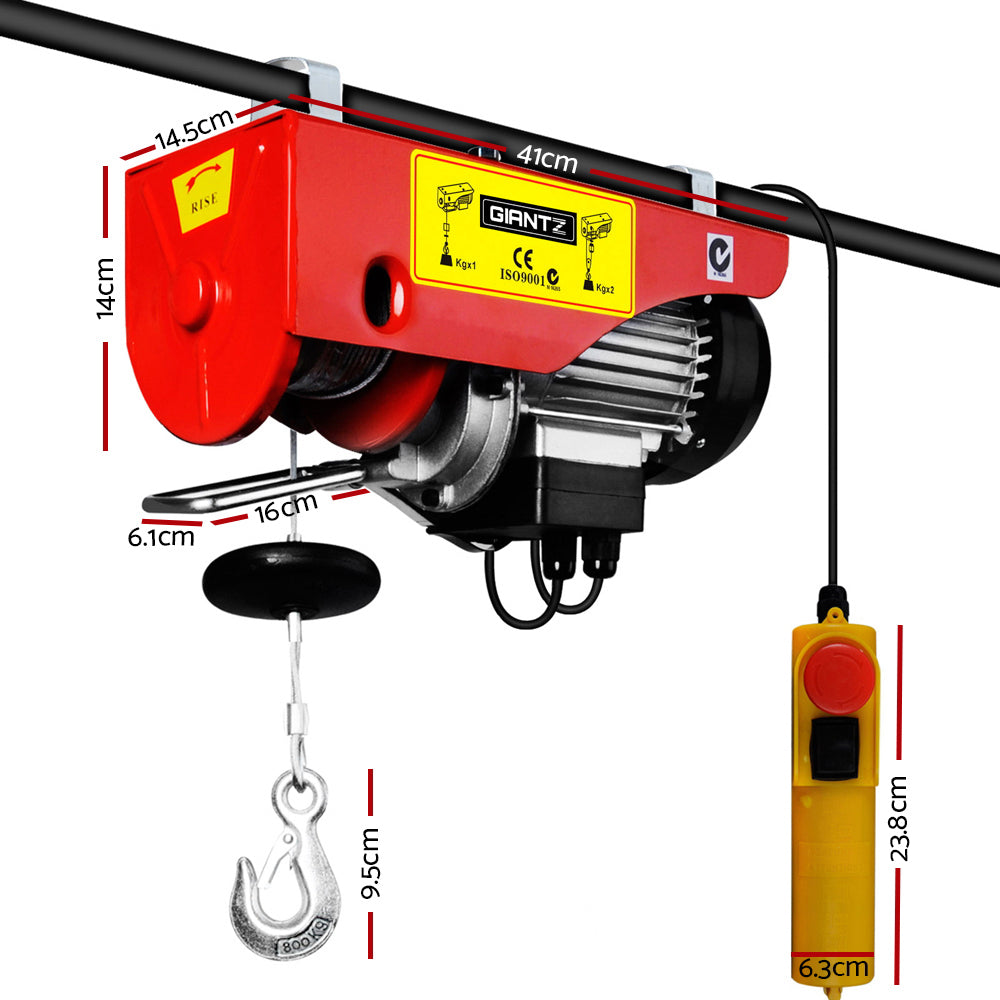 Electric Hoist Winch, 400/800kg Capacity (20m Cable)