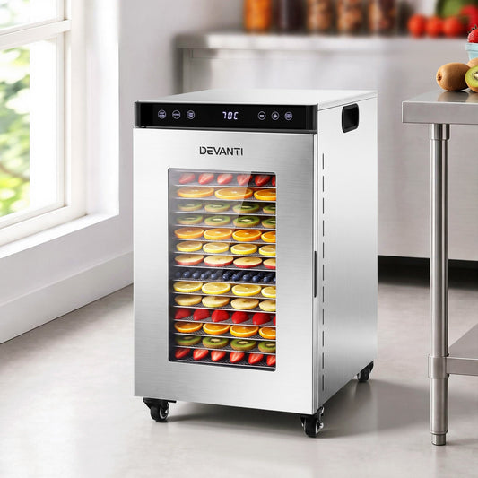16 Tray Stainless Steel Food Dehydrator (Silver)