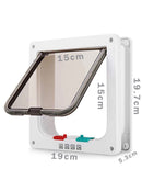 4-Way Safe Lockable Cat Door Pet Dog Brushy Flap Scalable Screen Locking
