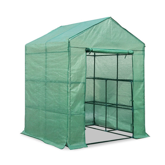 Walk-In Greenhouse Tunnel with 8 Shelves, 1.4 x 1.55 x 2m