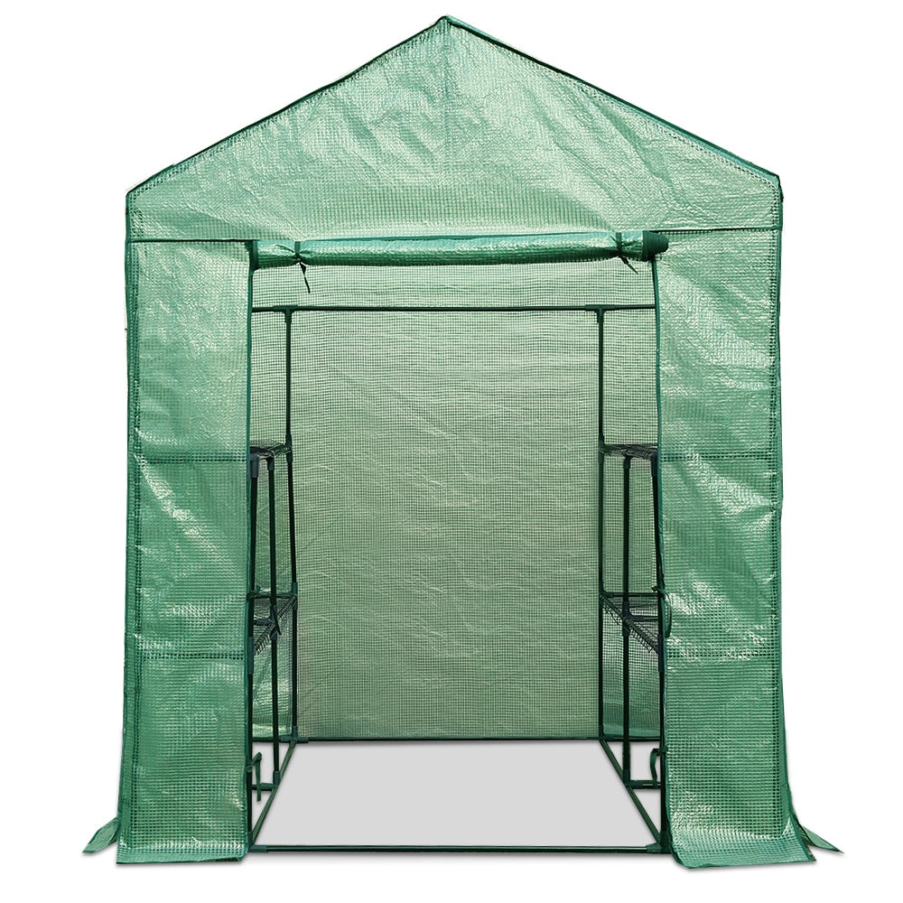 Walk-In Greenhouse Tunnel with 8 Shelves, 1.4 x 1.55 x 2m