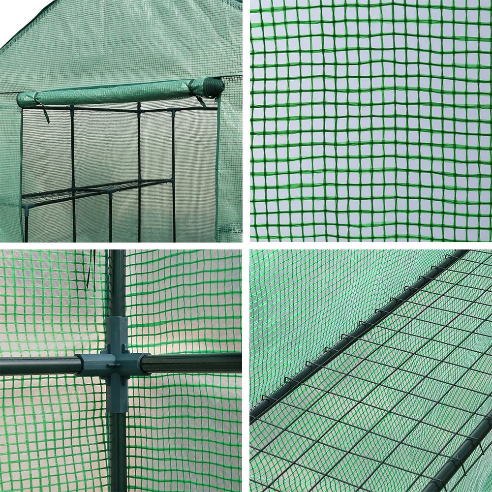 Walk-In Greenhouse Tunnel with 8 Shelves, 1.4 x 1.55 x 2m