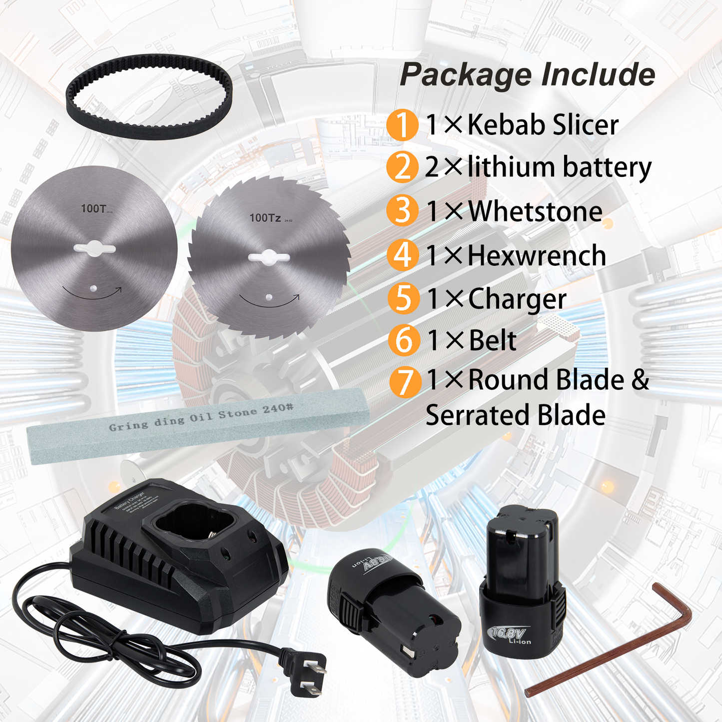 Commercial Cordless Kebab Slicer Rechargeable Shawarma Cutter
