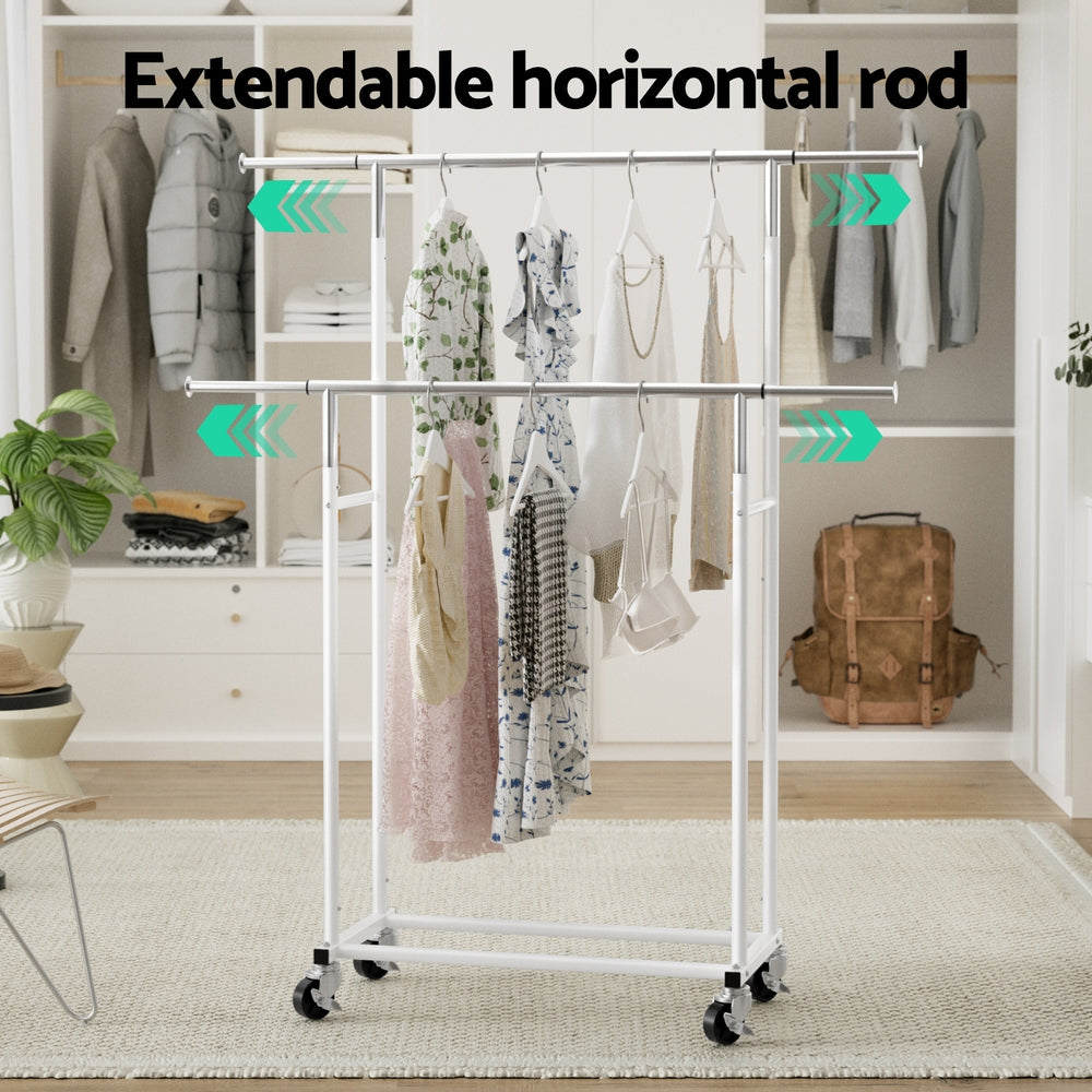Adjustable Double Rod Clothes Rack Airer