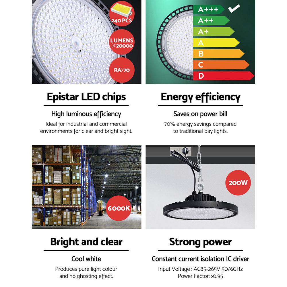 200W LED UFO High Bay Workshop Light