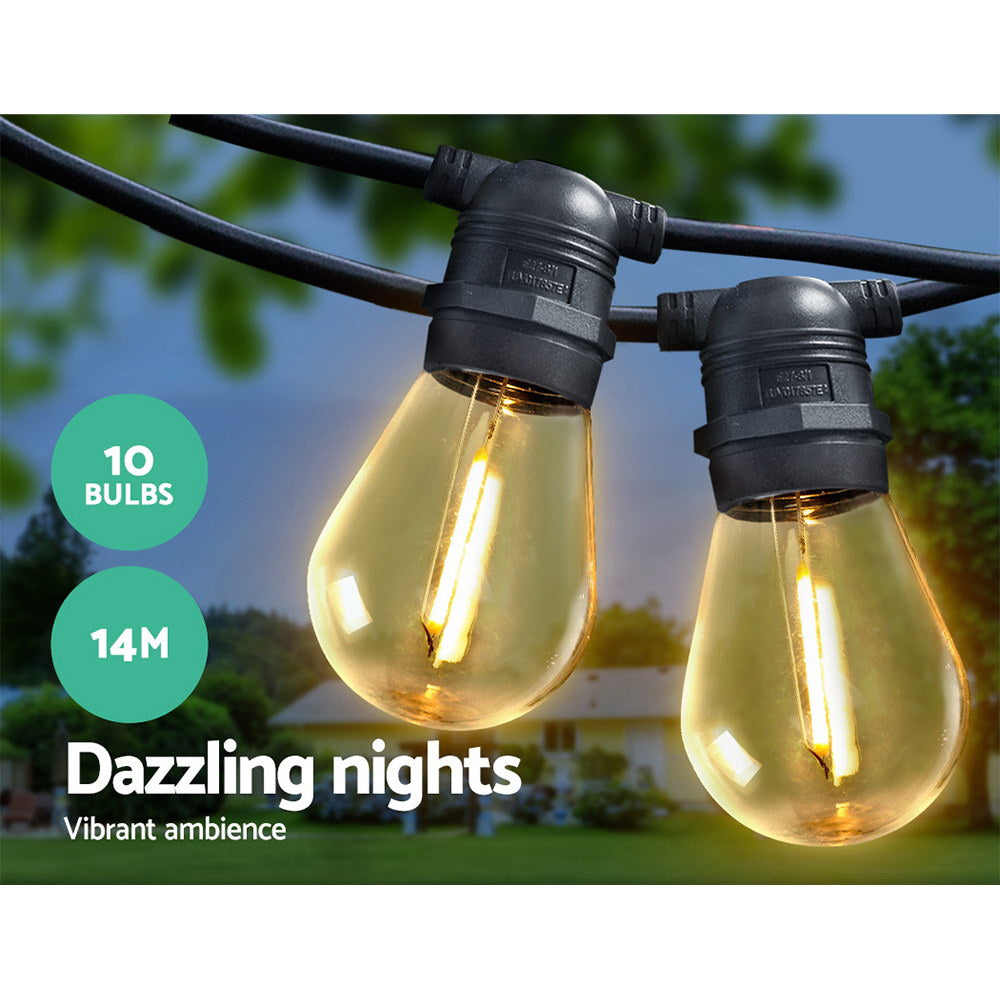 14m LED Festoon String Lights for Outdoor Parties & Weddings