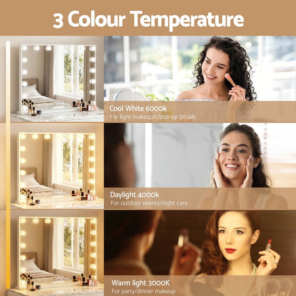 80 x 58cm Hollywood Vanity Mirror with LED Light