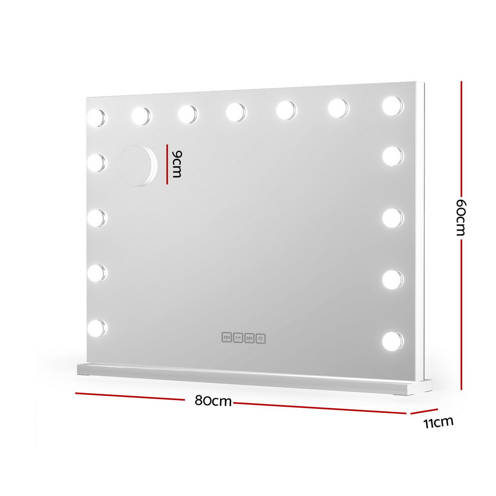 80 x 58cm Bluetooth Hollywood Vanity Mirror with LED Light