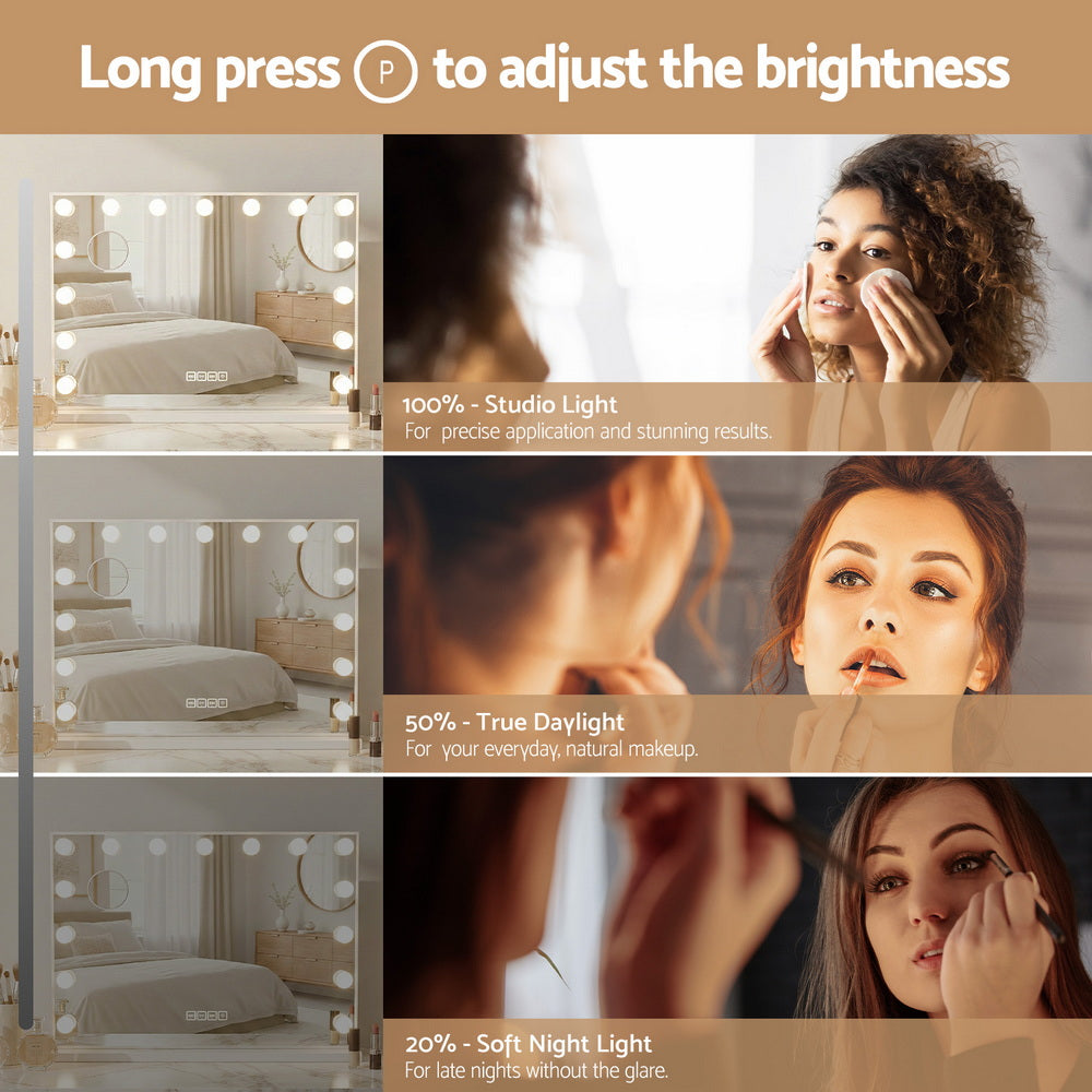 80 x 58cm Bluetooth Hollywood Vanity Mirror with LED Light