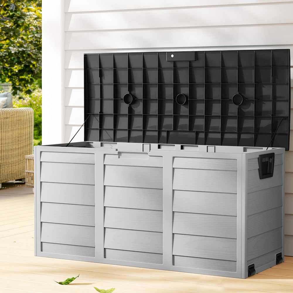 290L Lockable Outdoor Storage Box Organiser (Black)