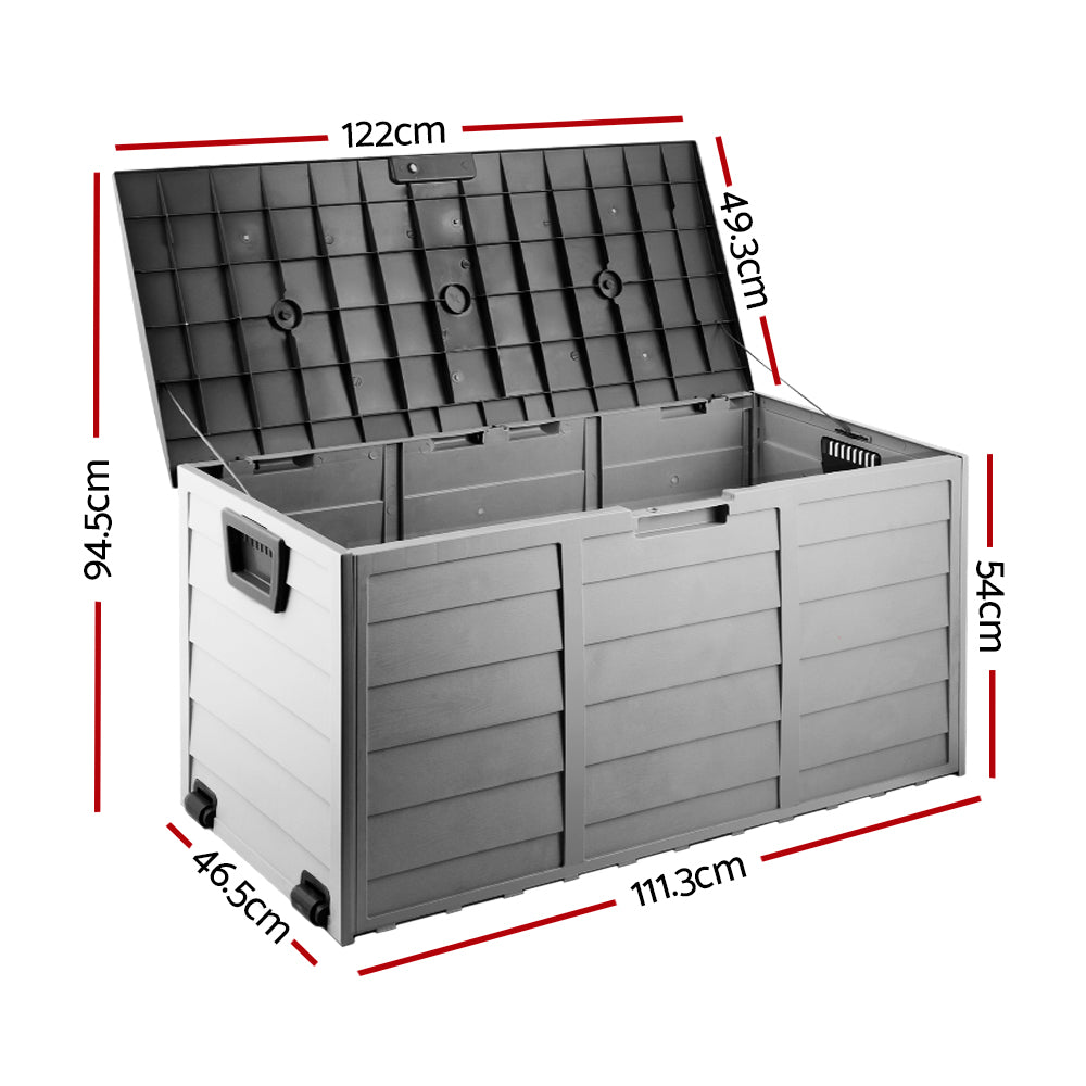 290L Lockable Outdoor Storage Box Organiser (Black)
