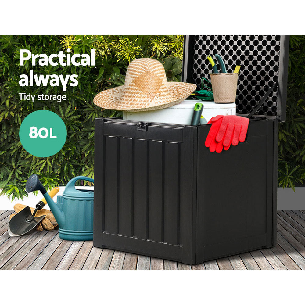 80L Lockable Outdoor Storage Box (Black)