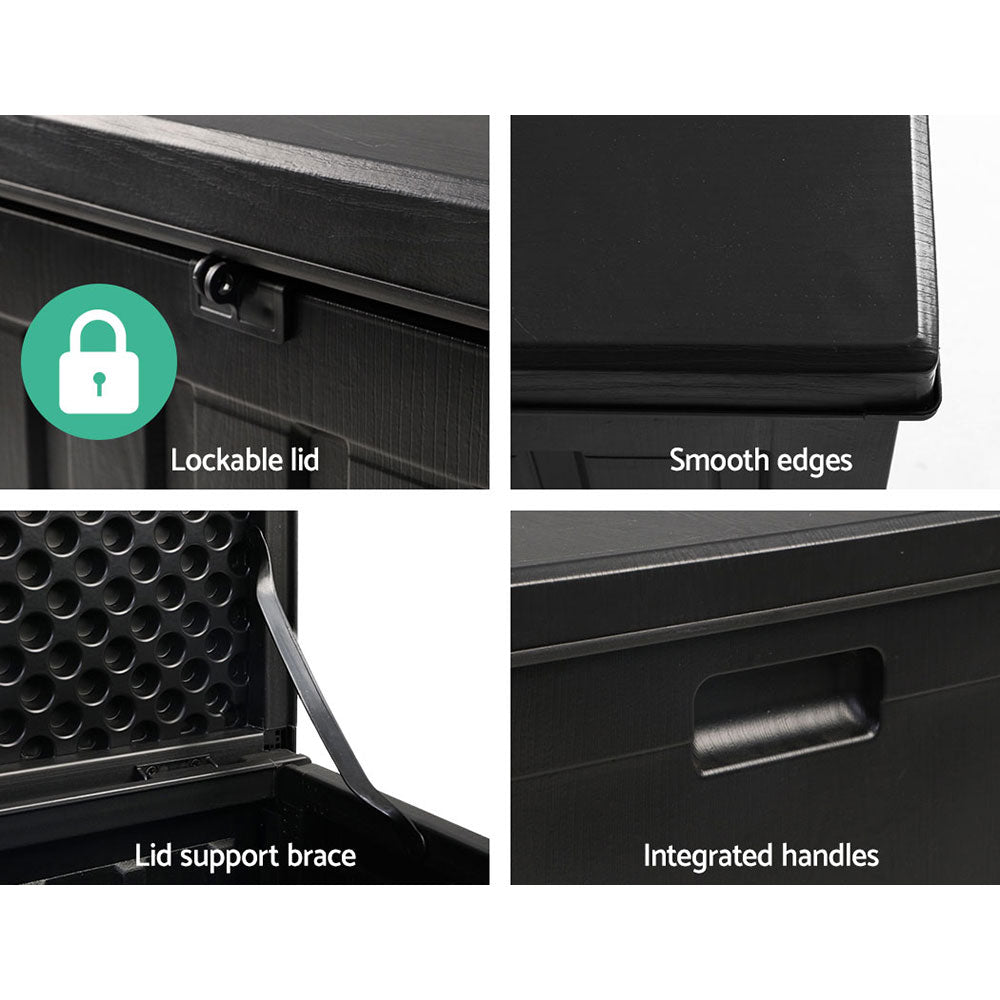 80L Lockable Outdoor Storage Box (Black)
