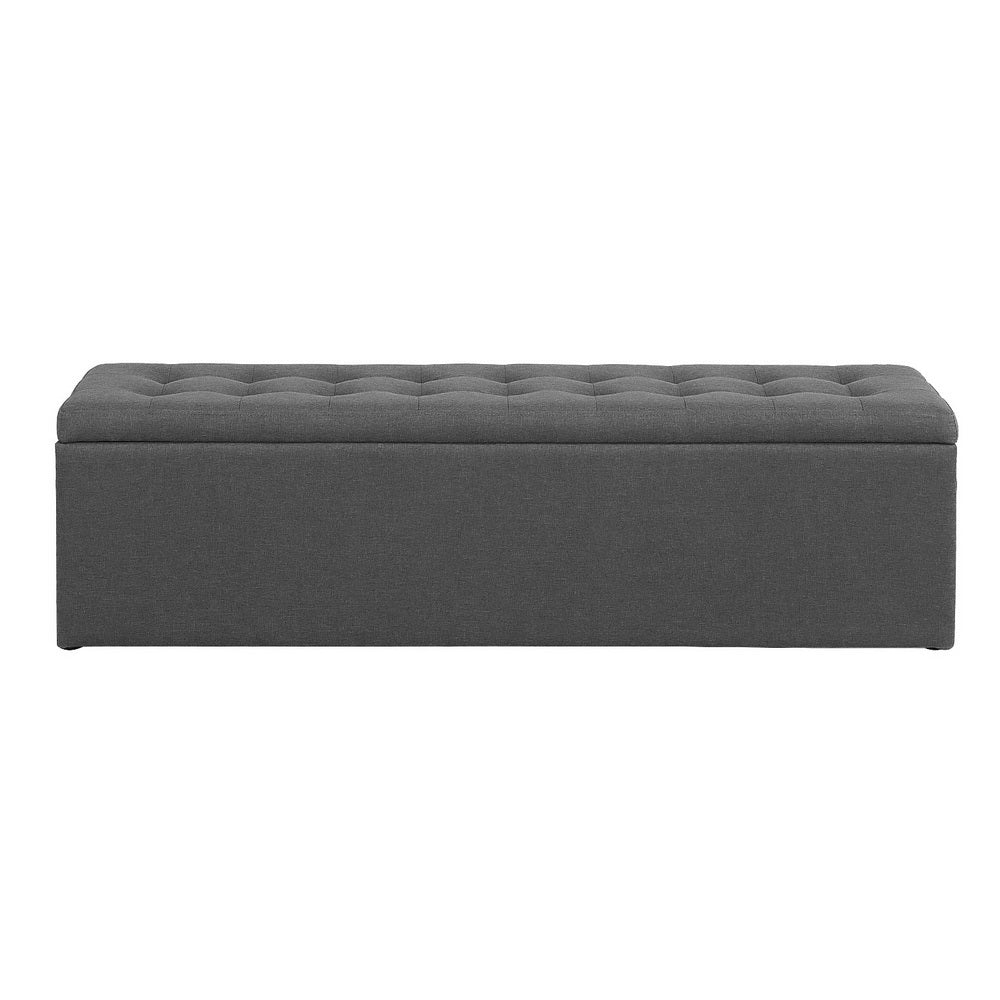 140cm Linen Storage Ottoman Blanket Box (Dark Grey)