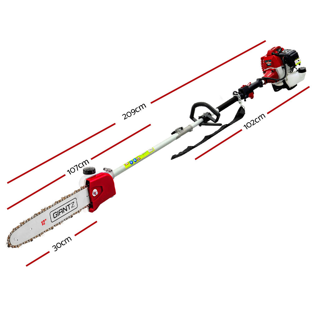 Petrol Pole Chainsaw & Tree Pruner, 12" Bar