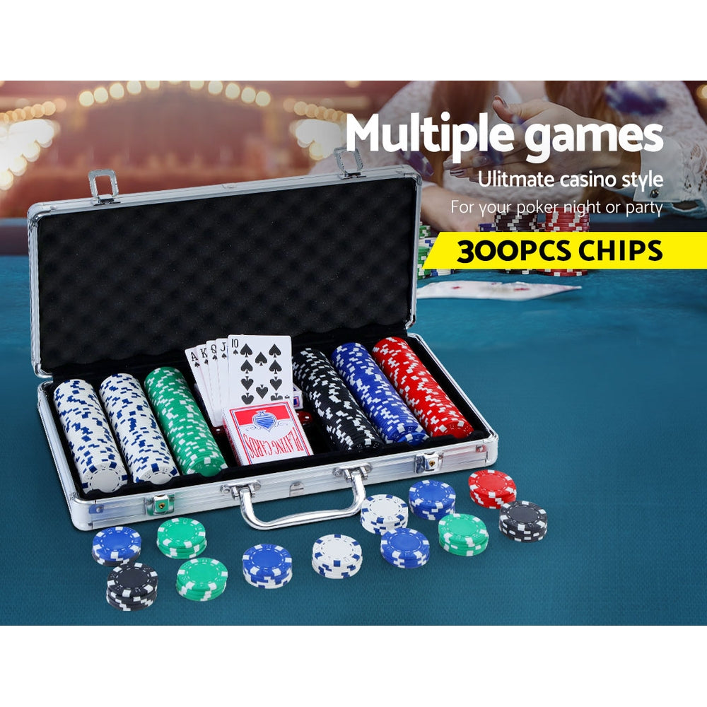 300pc Poker Chip Set with Case, Texas Hold'em