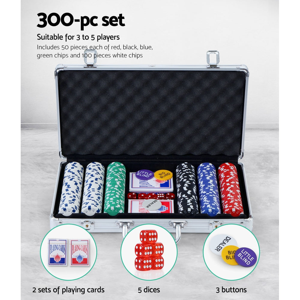 300pc Poker Chip Set with Case, Texas Hold'em