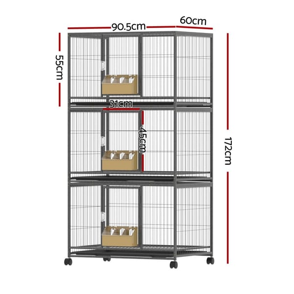 Large Bird Cages Aviary Budgie Perch Cage Parrot Pet Stand Wheels