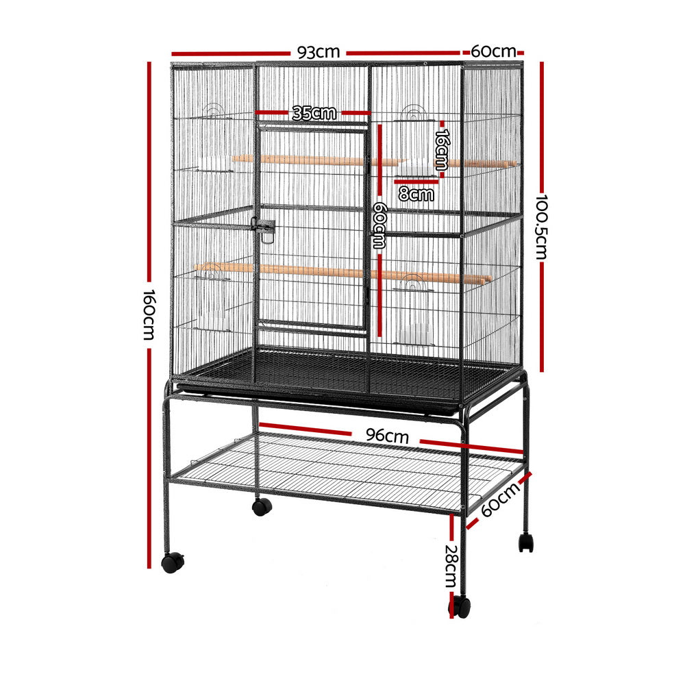160cm Large Bird Cage Aviary on Wheeled Stand