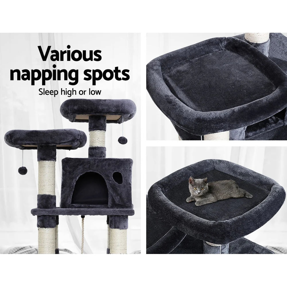 Cat Tree 145cm Tower Scratching Post Scratcher Heavy Duty Extra Thick