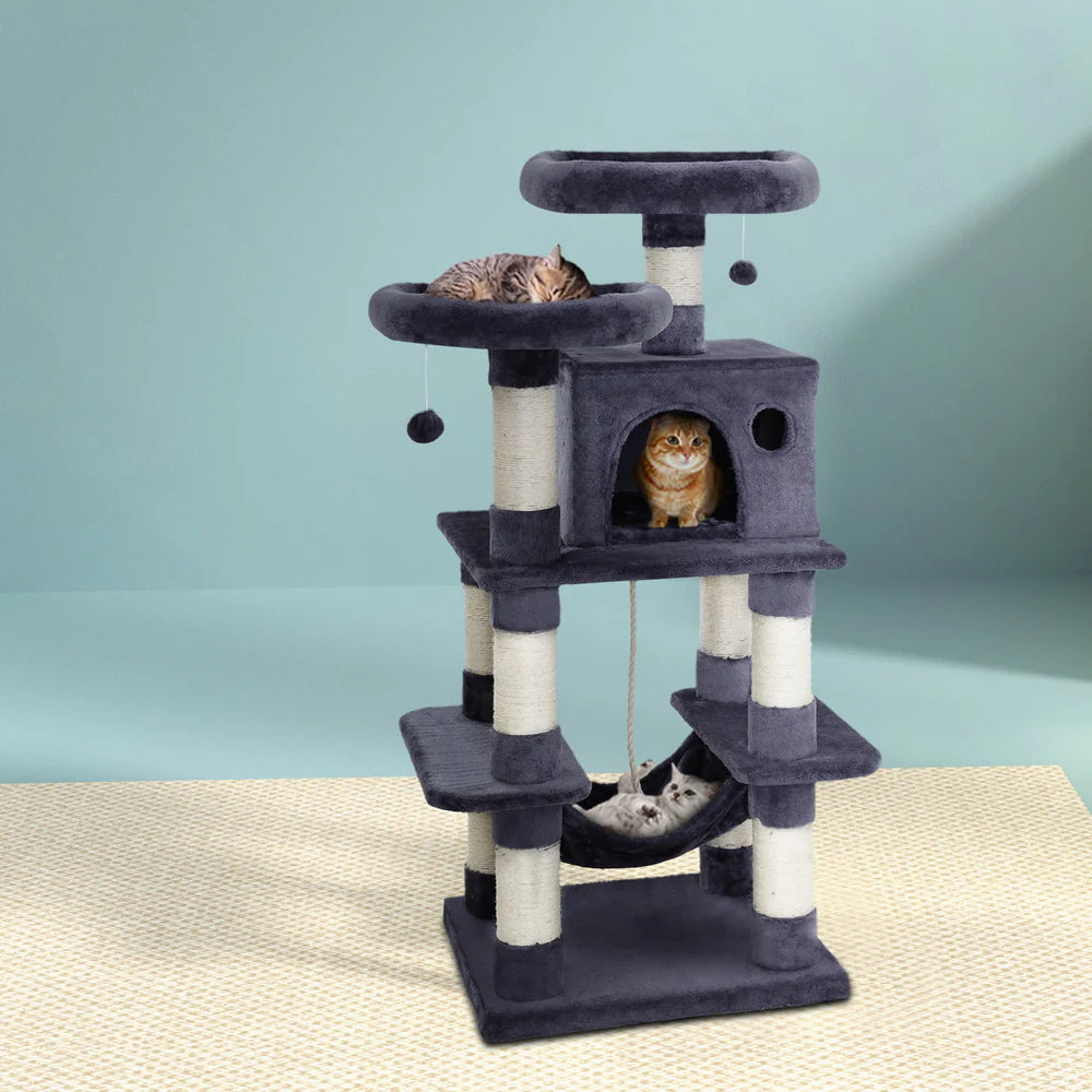 Cat Tree 145cm Tower Scratching Post Scratcher Heavy Duty Extra Thick