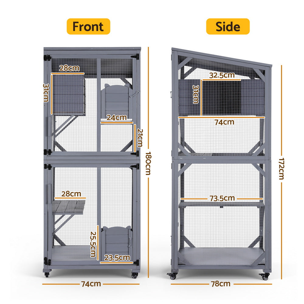 180cm Wooden Cat House & Rabbit Hutch