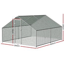 Heavy-Duty Galvanised Steel Chicken Coop Cage with Weatherproof Roof (3m x 4m x 2m)