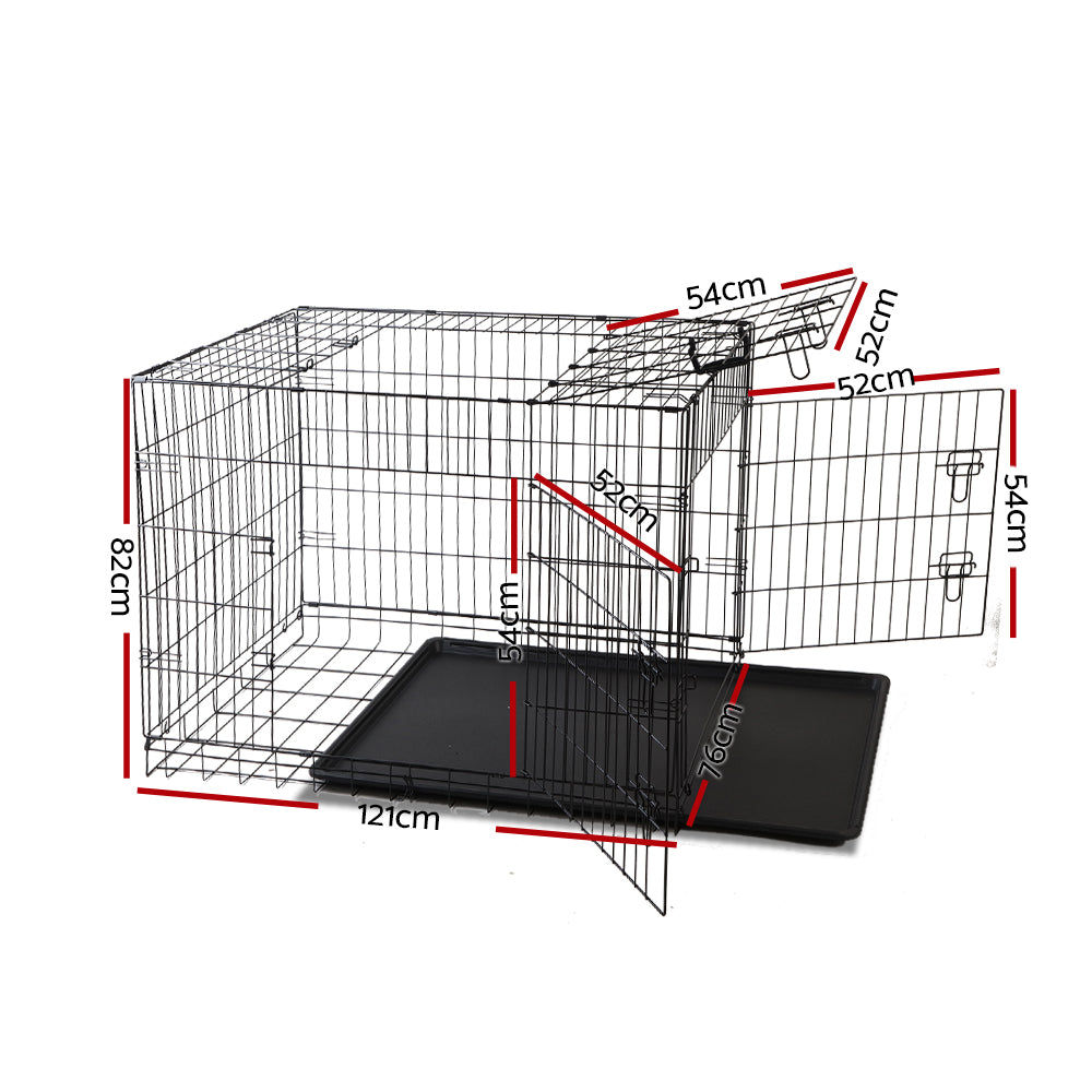 48" Large Dog Cage Crate, 3 Doors