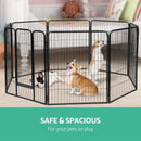 ✅Dog Playpen Enclosure Cage 8 Panel Puppy Fence Play Pen Foldable Metal