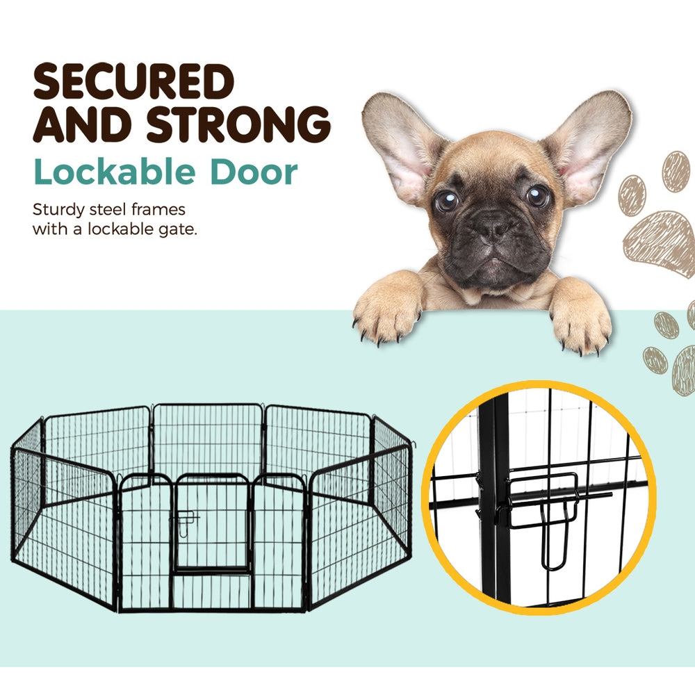 24" 8 Panel Dog Playpen Exercise Enclosure