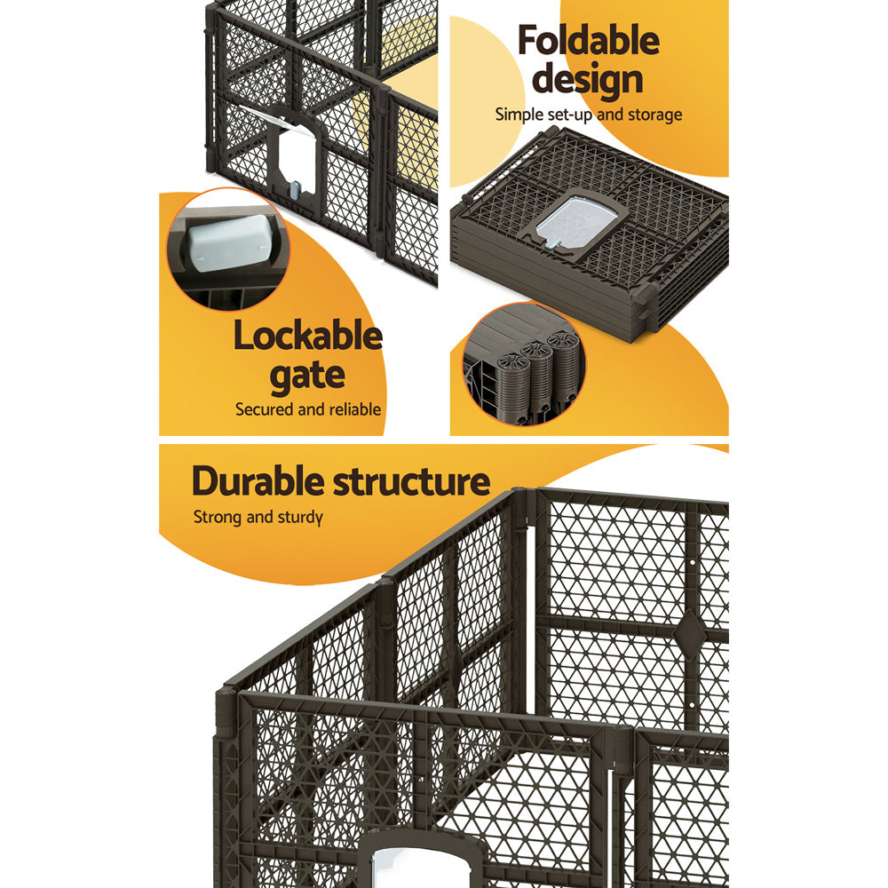 8 Panel Plastic Dog Playpen Enclosure