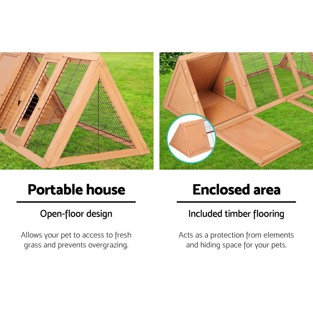 Wooden Chicken Coop & Rabbit Hutch, 119 x 51 x 44cm