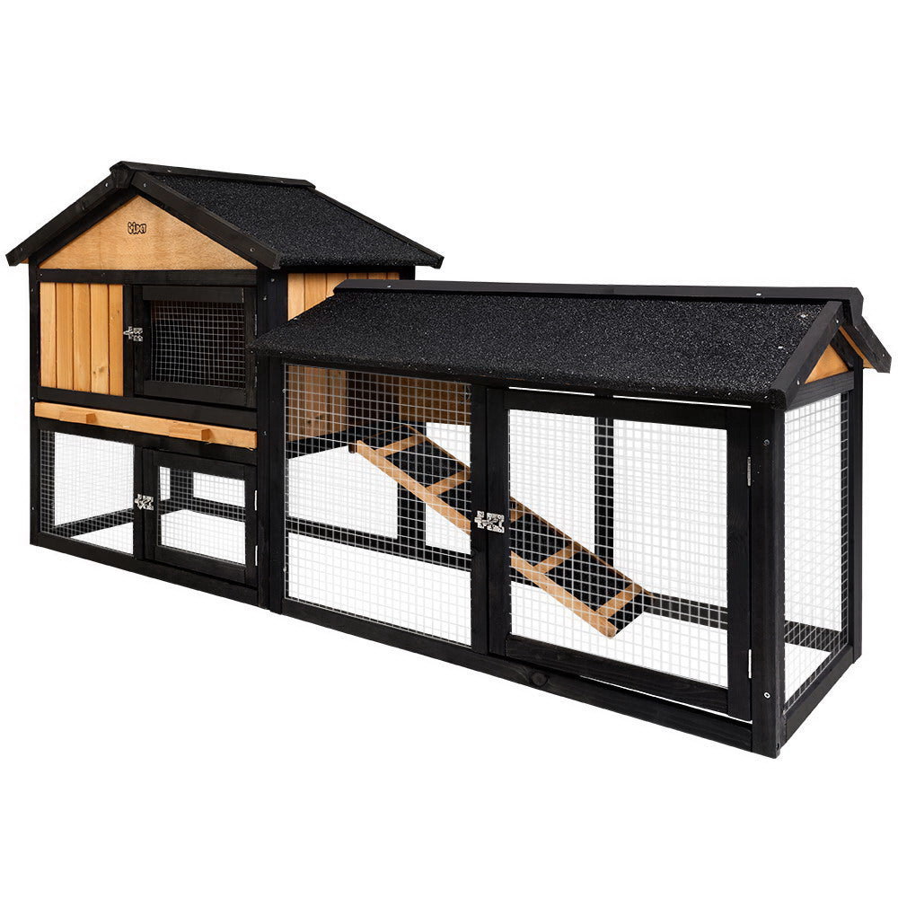 Wooden Chicken Coop & Rabbit Hutch, 165 x 43 x 86cm