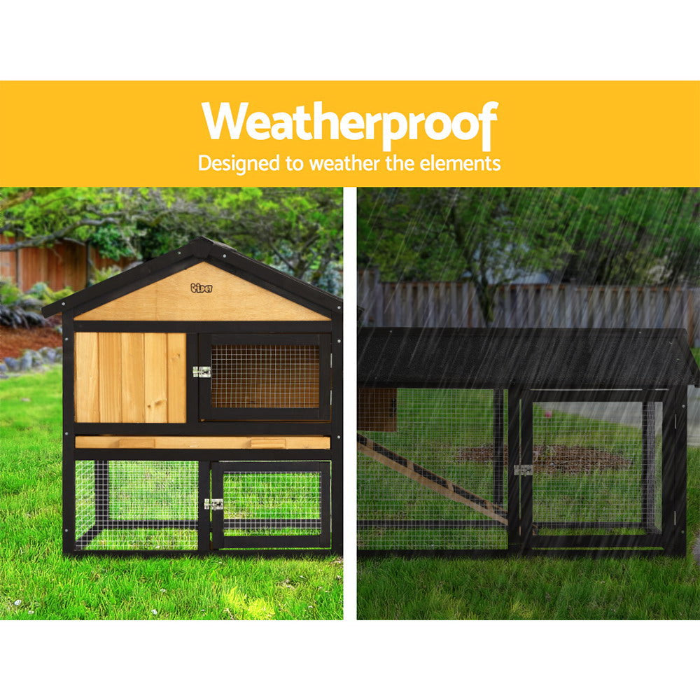 Wooden Chicken Coop & Rabbit Hutch, 165 x 43 x 86cm